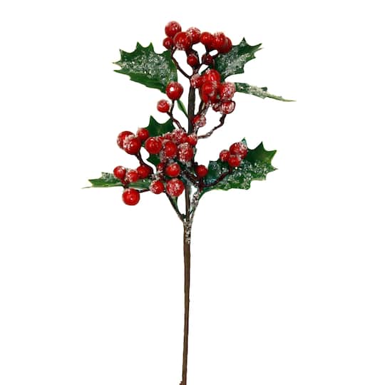 11" Artificial Christmas Iced Berry Pick, 6ct.
